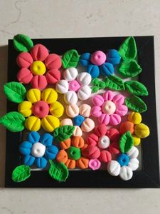 Colorful Clay Flower Wall Art