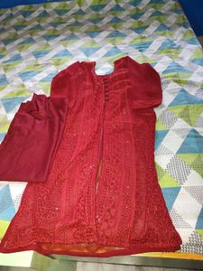 Embroidery Work Chicken Kari Kurti With inner Wear