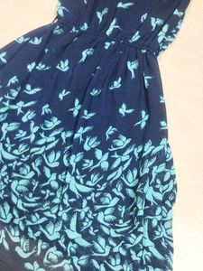 Freedom Navy &amp; Teal Bird Print Dress