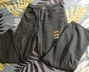 High Waist Charcoal Woman Jeans