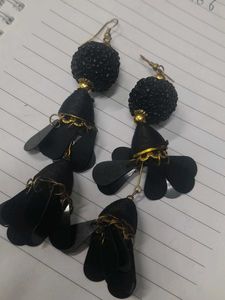 Black Flower Earrings