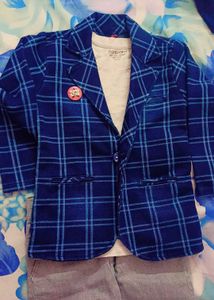 Kids Boy Coat Pent Tshirt Set