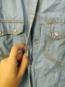 Denim Button-Down Shirt Vintage Y2k