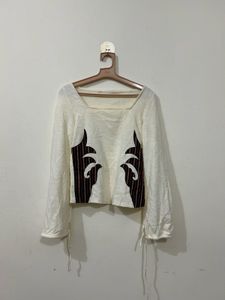 Unique Embroidered Long Sleeve Top