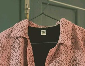 Pink Patterned Button-Up Shirt