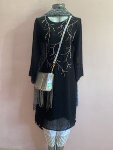 Black Embellished Party Set