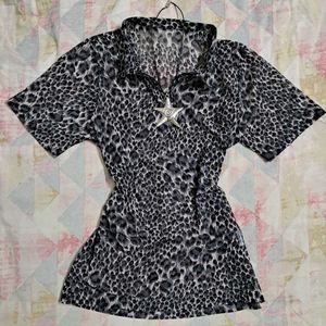 Y2k Animal Print Top