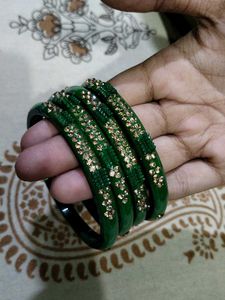 Green & Gold Bangle Set