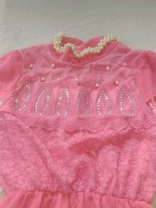 Pink Maxi Dress with Embellishments