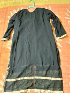 Black Embroidered Kurta With Sharara