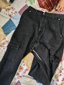 Black Cargo Jeans 26