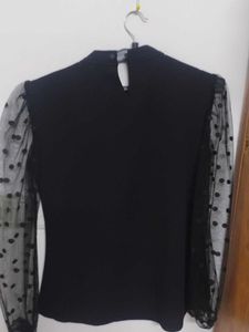 Chic Black Polka Dot Top