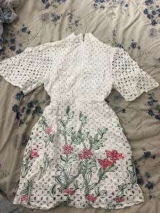 Floral Lace White Dress