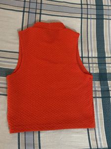 Orange Mock Neck Top