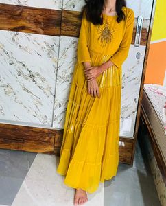 Yellow Tiered Maxi Dress
