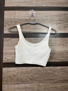 Cute White Crop Tank Top
