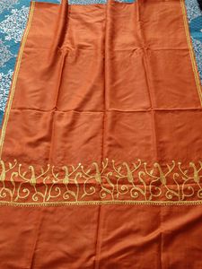 Cotton Stole/Dupatta With Kashmiri Zari Embroidery