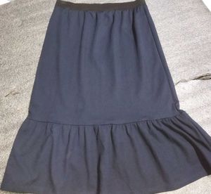 Navy Ruffle Hem Skirt