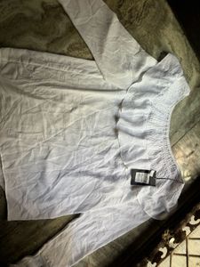New White Off-Shoulder Ruffle Top - NWT