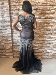 Elegant Brown Embellished Gown