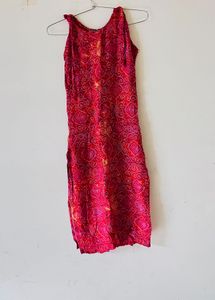 Red Printed Kurta