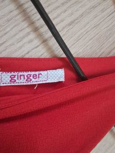 Ginger By Lifestyle Women Red Empire Dress