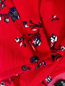 Red Floral Print Top