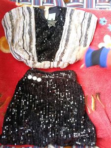 Sequin Top & Skirt Set