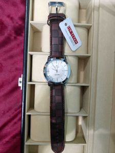 TITAN Brown Leather Watch