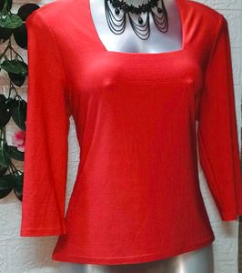 🎁Buy Two Get One Free🎁Red Square Neck Top