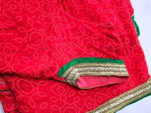 Red Pink Mix Colour Saree