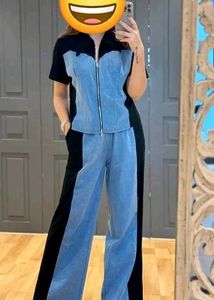 Two-Tone Denim &amp; Black Set