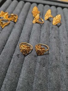 9 Adjustable Gold Polish Rings