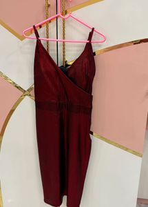 Red Metallic Bodycon Dress