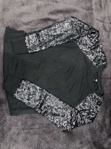 Sequin Sleeve Top