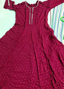 Maroon Anarkali Kurti
