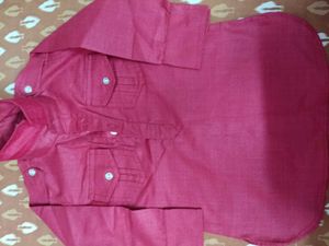 Kids Red  Pathani Kurta Pajama Set