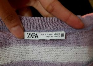 ❌️SALE❌️Zara Striped Pullover- Purple N White