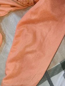 Peach &amp; Gold Polka Dot Dress