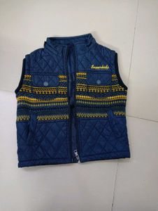 Kids Blue Quilted Vest Wool