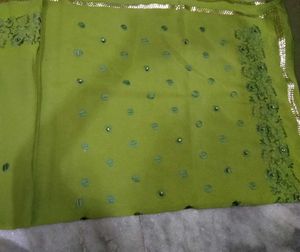 Embroidered Green Saree