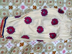 Navy Blue Silk Kurti With Patchwork Salwar