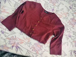 Burgundy Maroon Crop Top