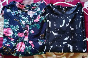 Two Cute Tops Black Size XS And Blue S