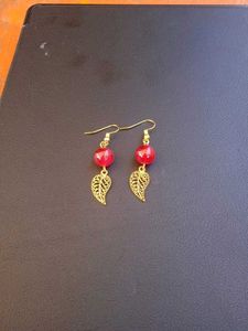 Handmade Leaf Charm Earrings