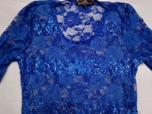 Blue Rose Stylish Net Top.🌟💙