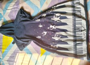 Hooded T-Shirt Dress with Print