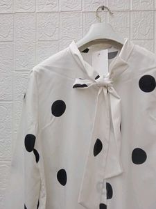 New with tag Pinterest Chic Polka Dot Bow Blouse