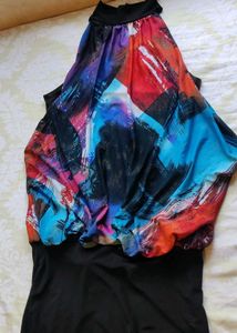 Stylish Abstract Print Dress