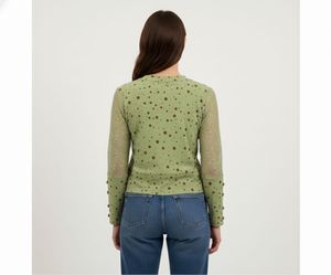 Green Polka Dot Long Sleeve Top